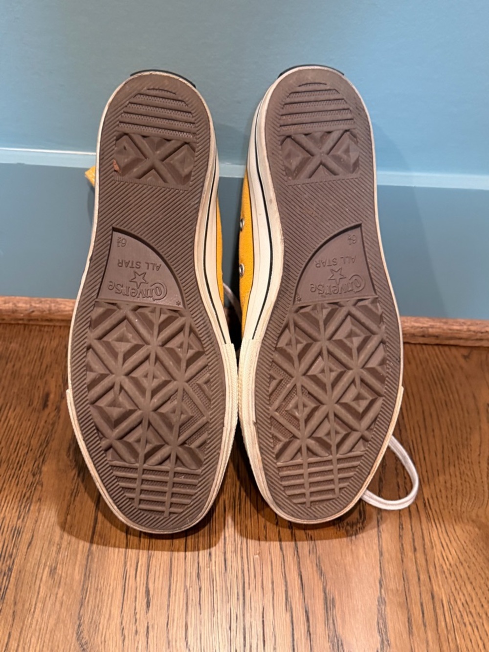 Converse Mustard hand embroidered High-Top Sneakers - Picture 7 of 9